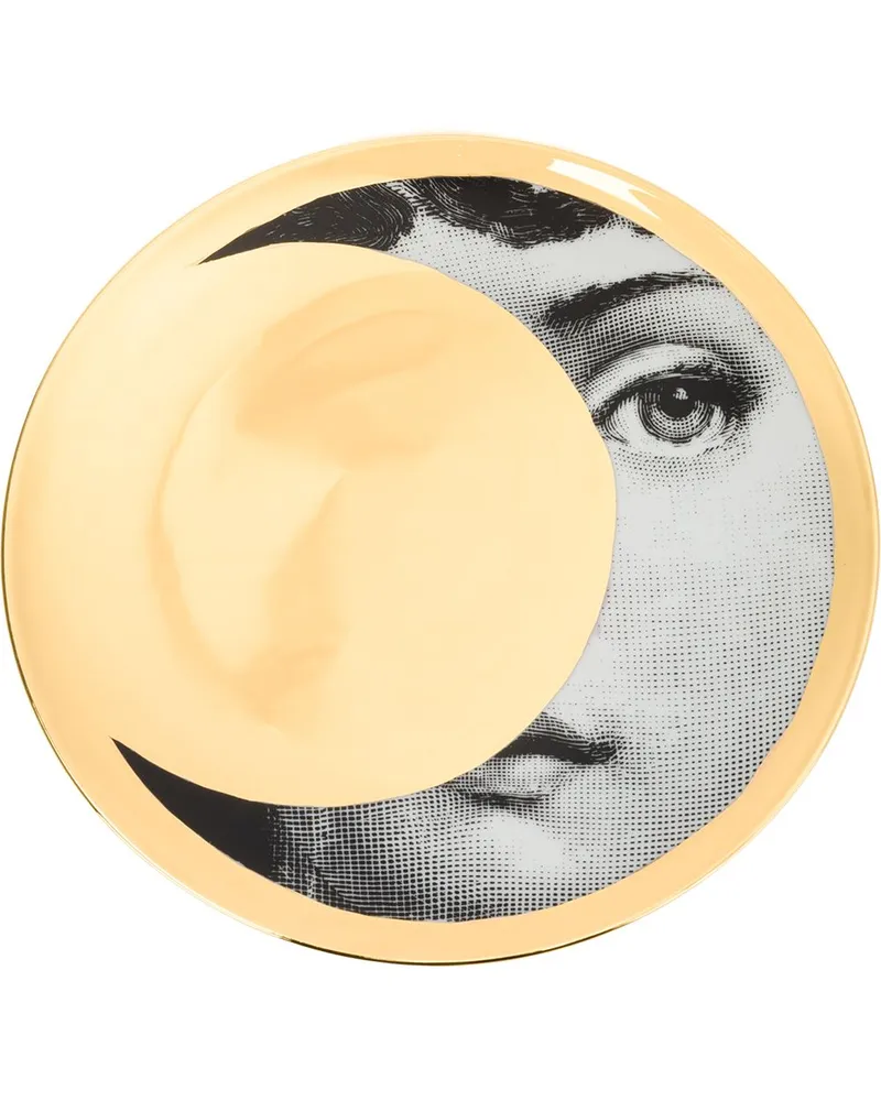 Fornasetti Face Crescent' Teller mit Print Gold