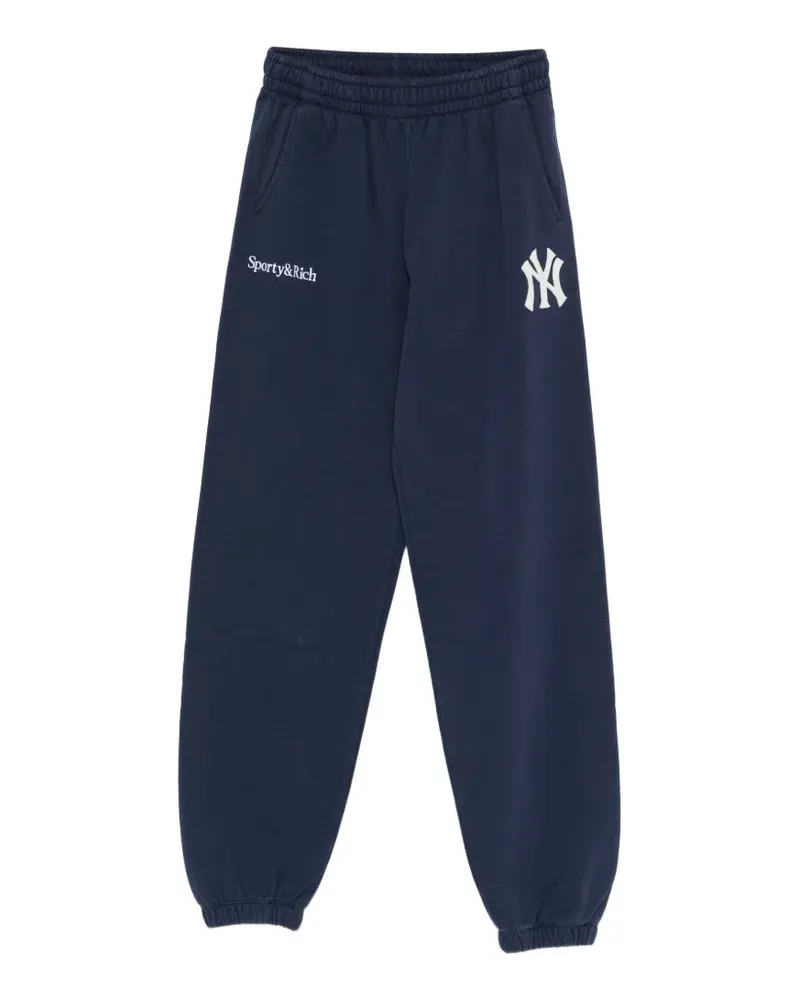 SPORTY & RICH Brianna logo-embroidered track pants - Blau Blau