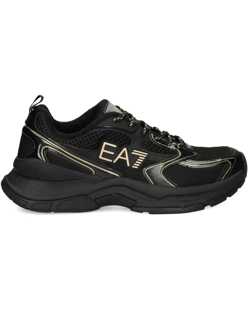 EA7 Predator Sneakers mit Logo - Schwarz Schwarz