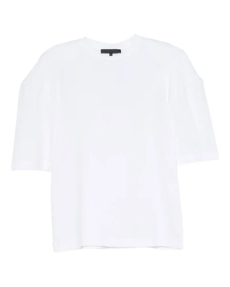 tibi Perfect Hinged Sleeve T-Shirt mit rundem Ausschnitt - Weiß Weiß