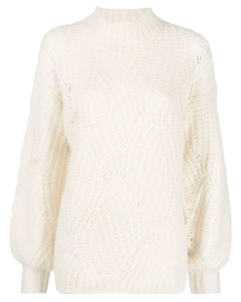 AGNONA Pullover aus geripptem Strick - Weiß Weiß