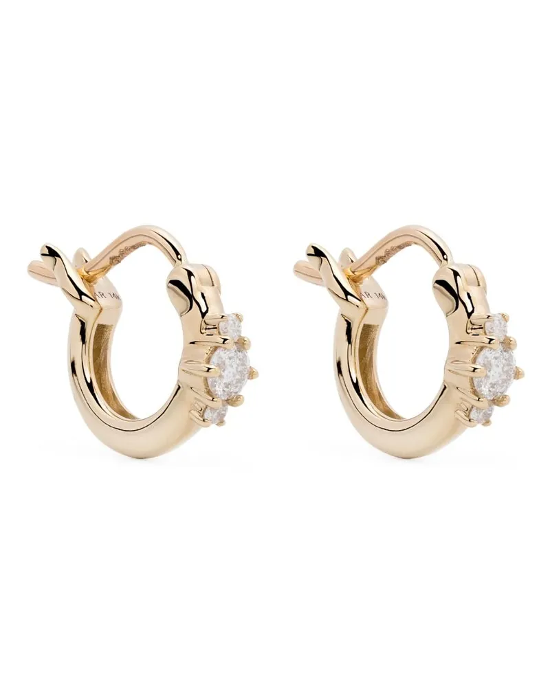 Adina Reyter 14kt Trio Gelbgoldcreolen mit Diamanten Gold