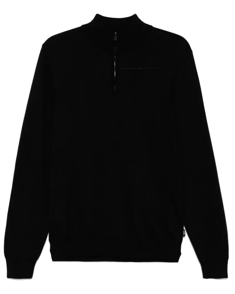 HUGO BOSS Pullover mit Reißverschluss - Schwarz Schwarz