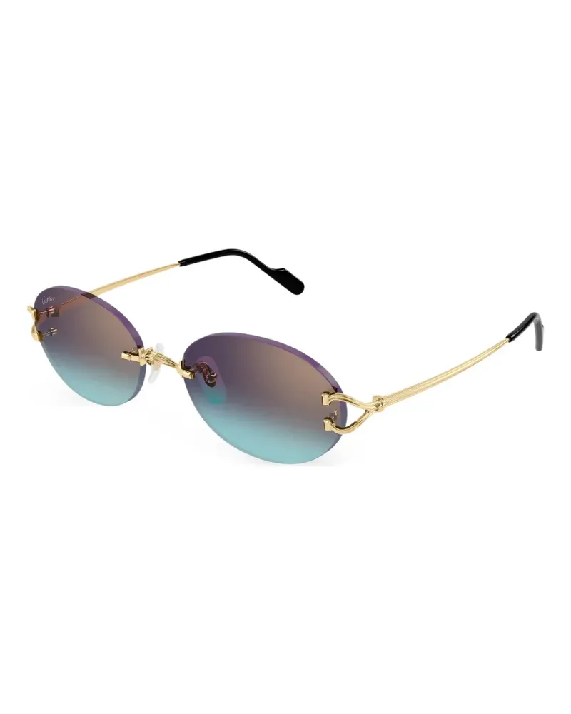 Cartier logo-detail rimless sunglasses - Gold Gold