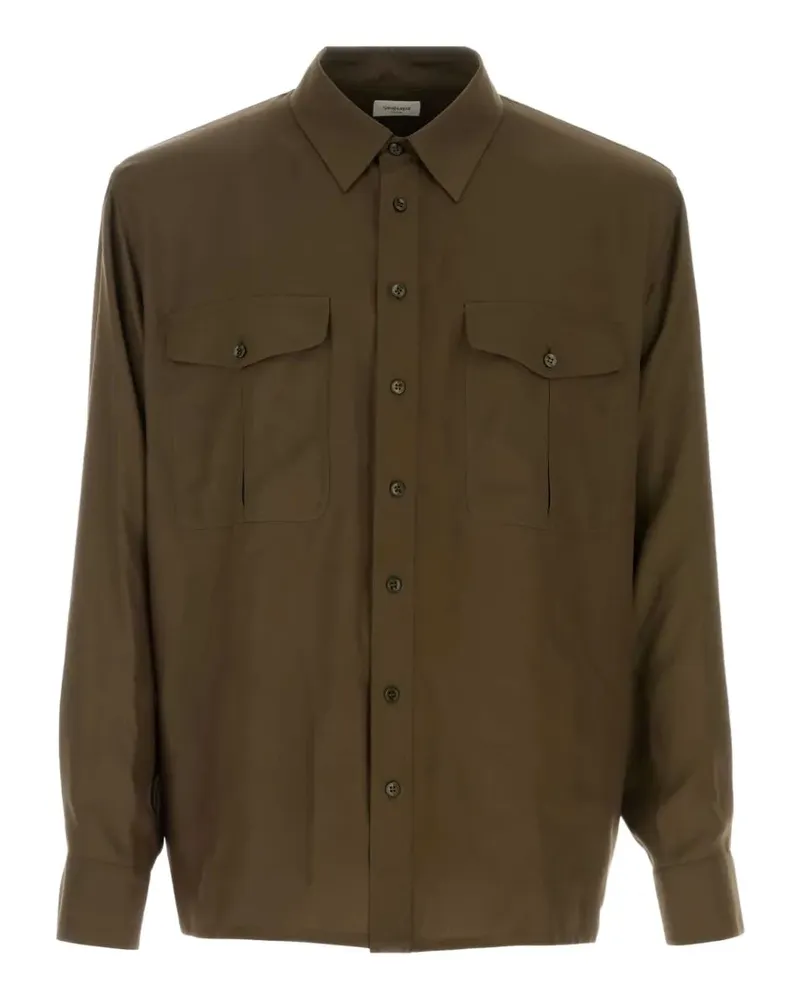 Saint Laurent buttoned silk shirt - Grün Grün