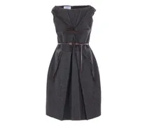 Minikleid mit Gürtel - Grau