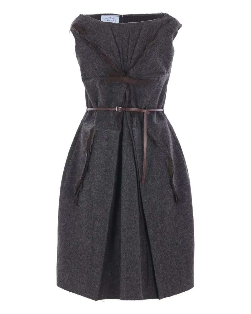 Prada Minikleid mit Gürtel - Grau Grau