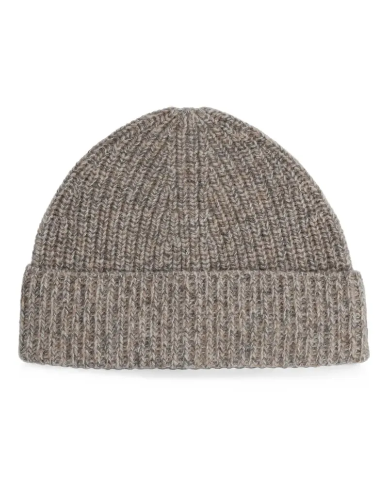 ASPESI Gerippte Beanie - Grau Grau