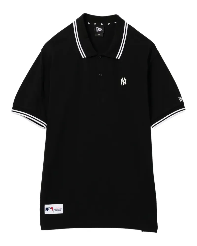 New Era Poloshirt mit Logo-Patch - Schwarz Schwarz