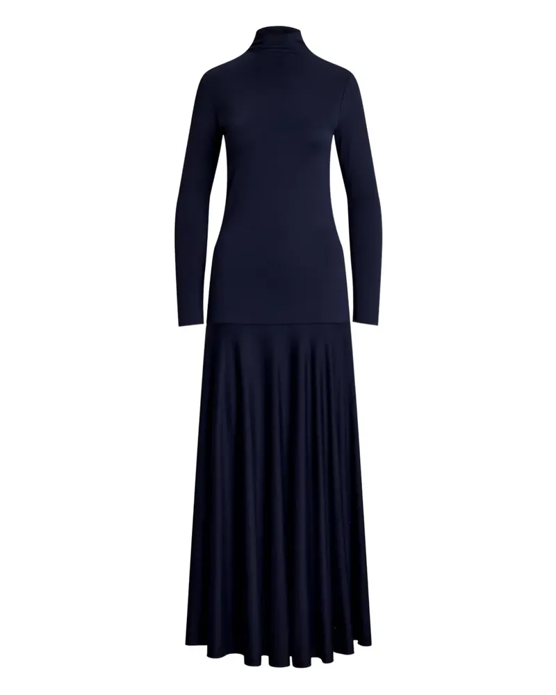 Ralph Lauren Maxikleid mit Rollkragen - Blau Blau