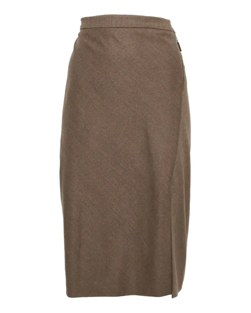 Brunello Cucinelli drape-detail pencil midi skirt - Braun Braun