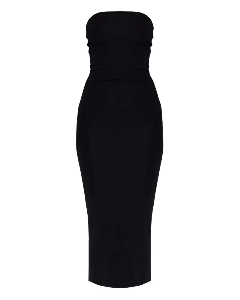 Entire Studios Schulterfreies geripptes Midikleid - Schwarz Schwarz