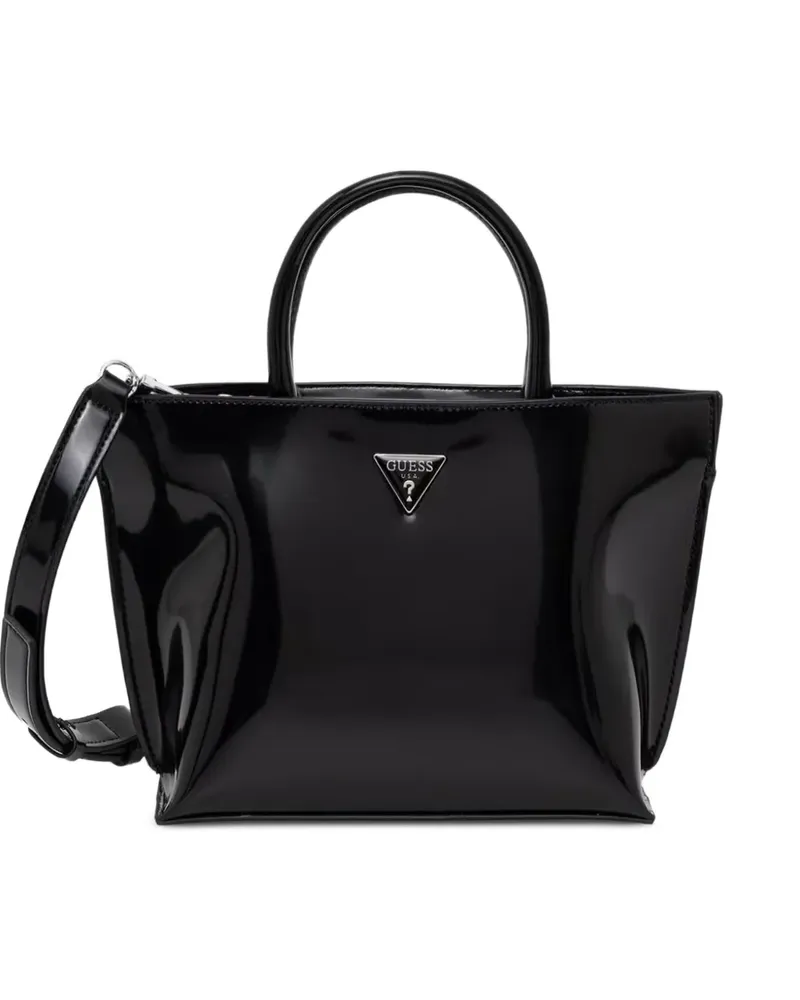 Guess Lackleder-Tote Bag - Schwarz Schwarz