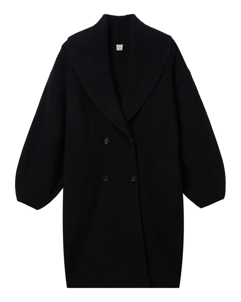 Totême Doppelreihiger Strickmantel - Schwarz Schwarz