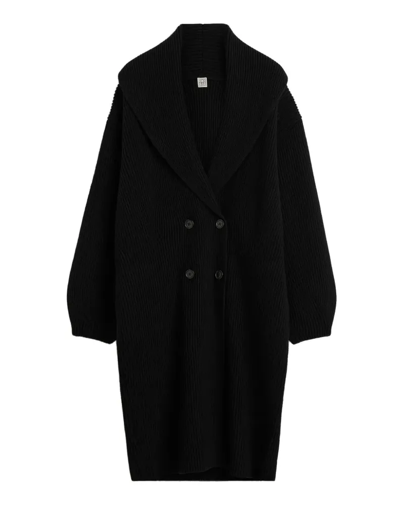 Totême Doppelreihiger Strickmantel - Schwarz Schwarz