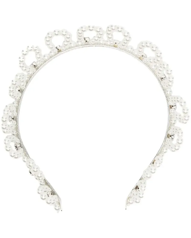 Simone Rocha Haarreif mit Kunstperlen - Weiß Weiß