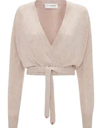 Victoria Beckham Cardigan in Wickeloptik Nude