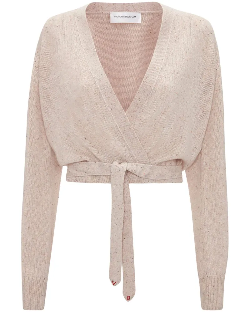 Victoria Beckham Cardigan in Wickeloptik - Nude Nude
