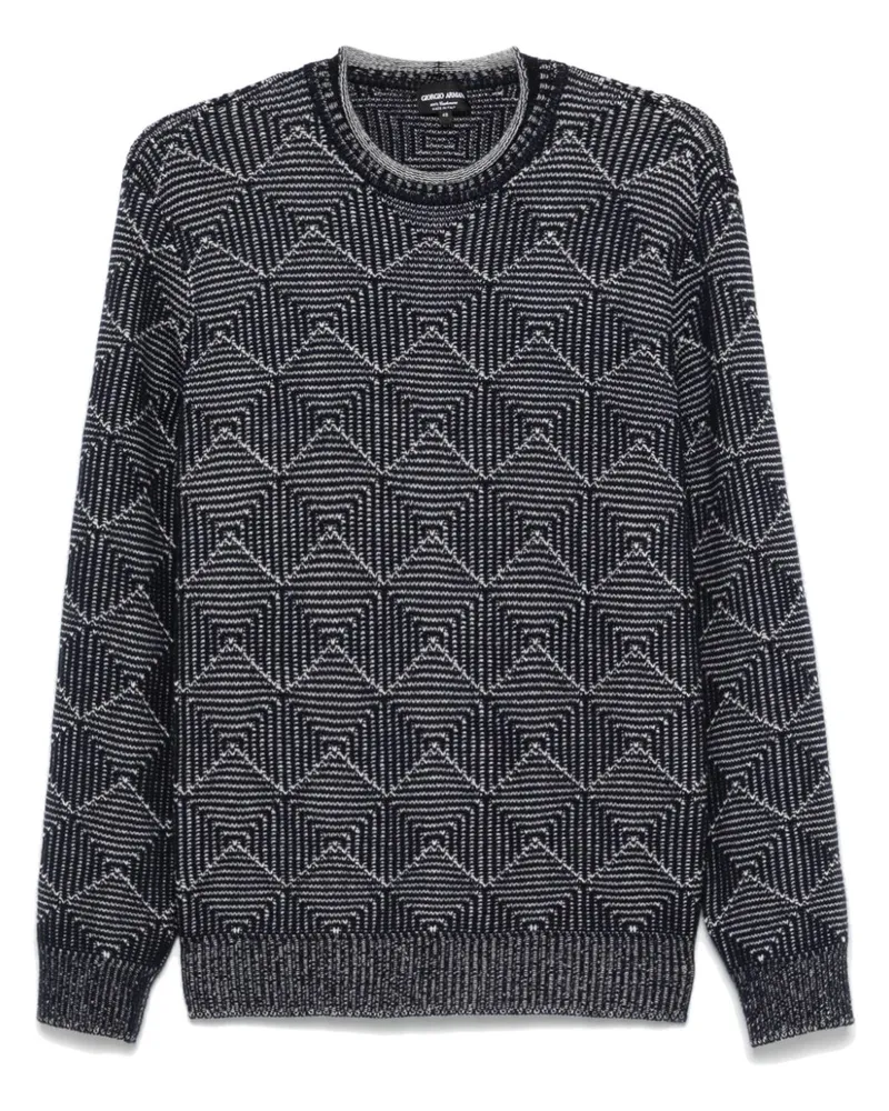 Giorgio Armani Kaschmirpullover mit Jacquardmuster - Blau Blau