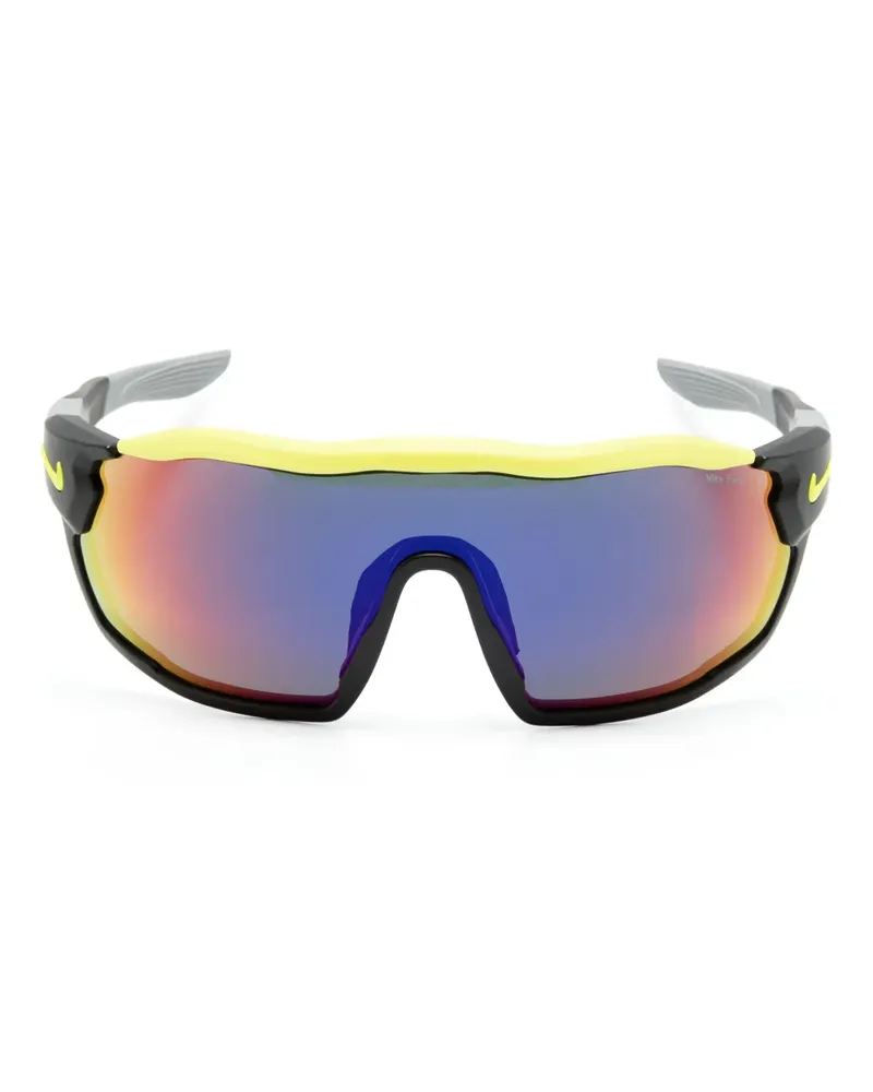 Nike Show X Rush Sonnenbrille mit Shield-Gestell - Schwarz Schwarz