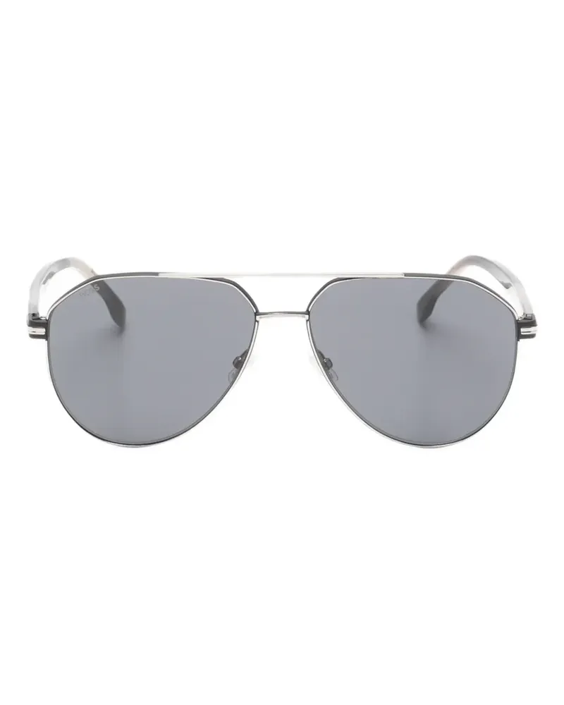 HUGO BOSS double-bridge pilot-frame sunglasses - Schwarz Schwarz