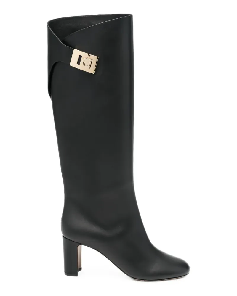 Ferragamo Elli Gancini-buckle leather boots - Schwarz Schwarz