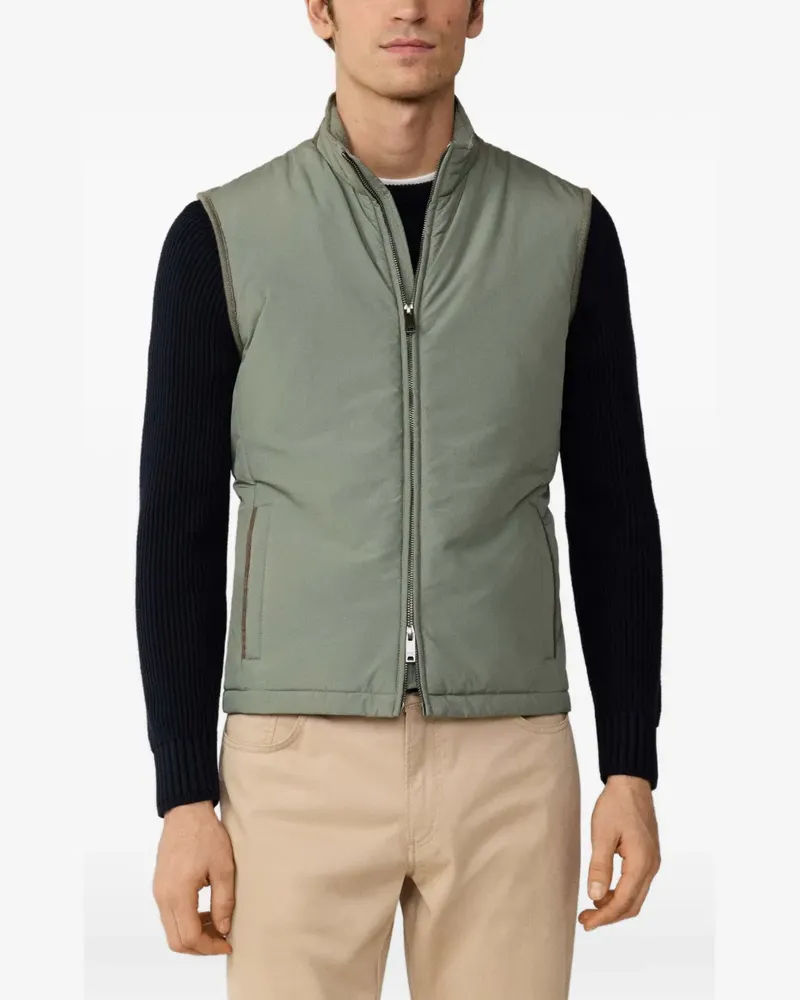 Hackett Windsor Weste mit Faux-Wildleder-Besatz - Grün Grün
