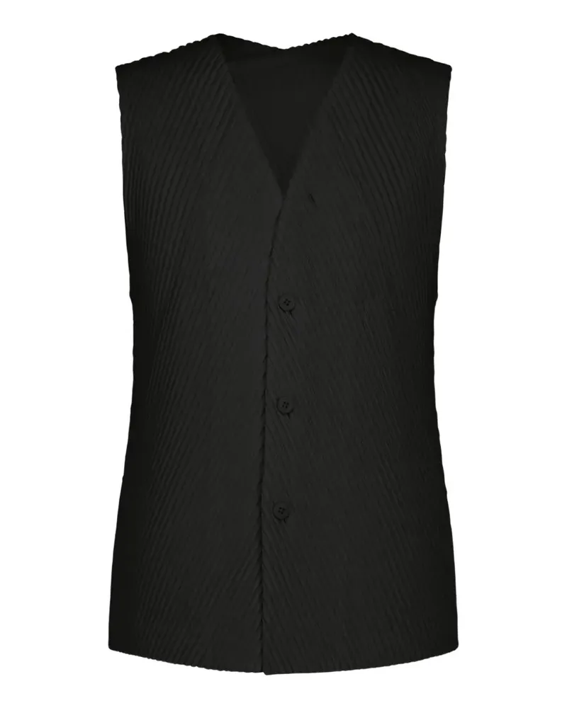 Issey Miyake Slash pleated vest - Schwarz Schwarz