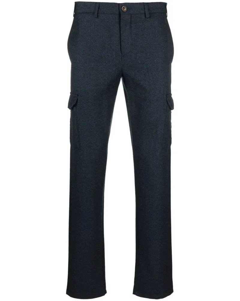 Canali Cargohose mit schmalem Schnitt Blau