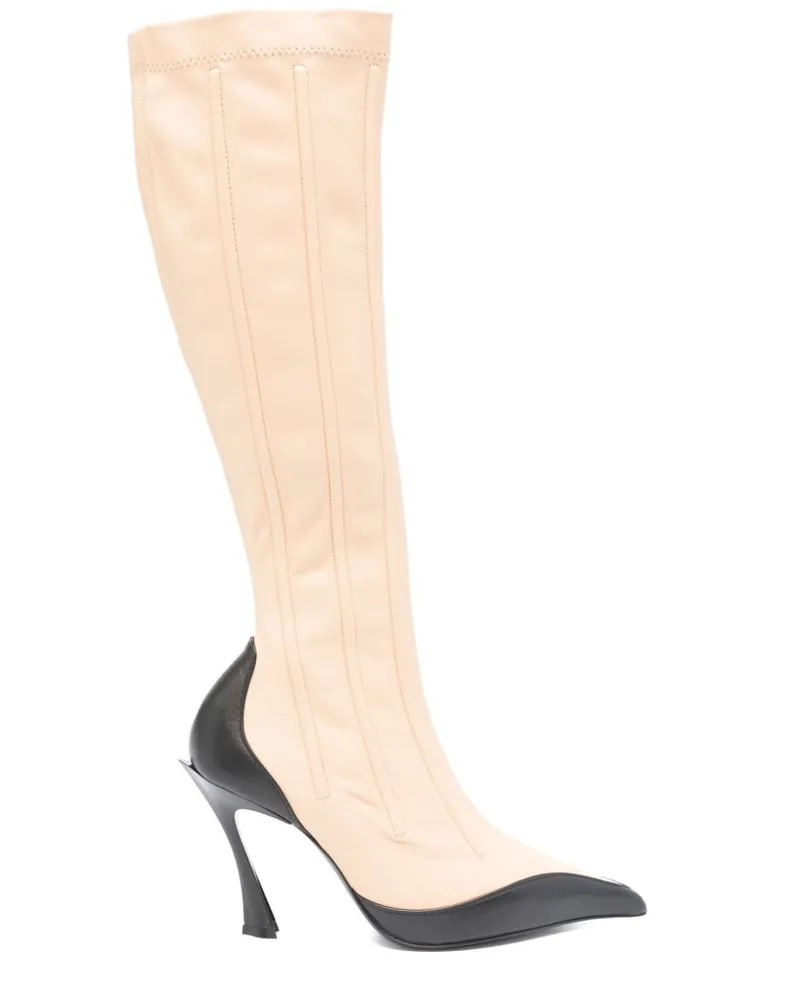Thierry Mugler Stiefel mit Stäbchen 95mm - Nude Nude
