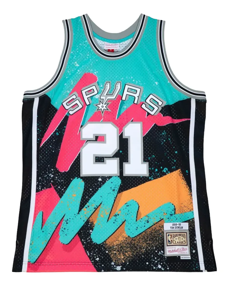 Mitchell & Ness Tim Duncan NBA San Antonio Spurs 1998 Hyper Hoops Swingman Tanktop - Schwarz Schwarz