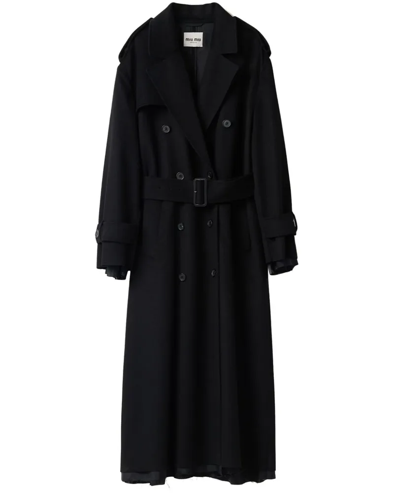 Miu Miu Trenchcoat aus Wildleder - Schwarz Schwarz