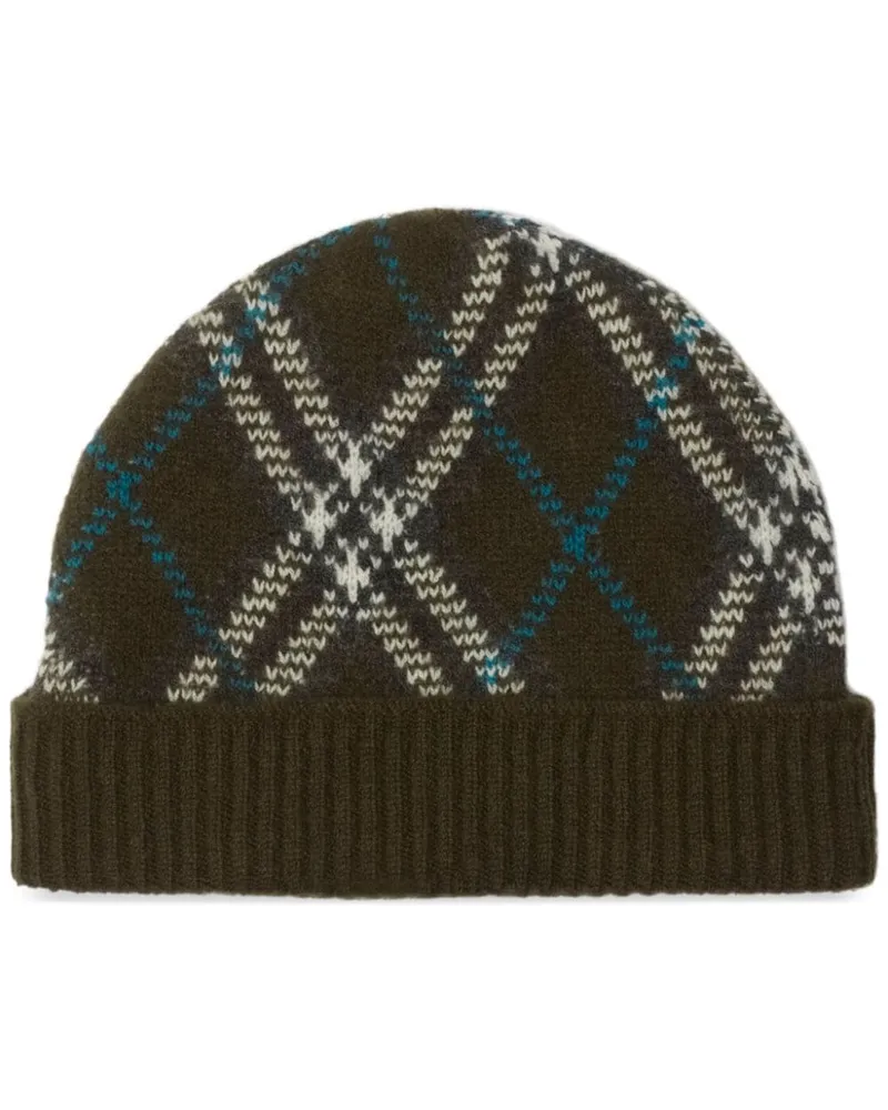 Burberry Beanie mit Check - Grau Grau