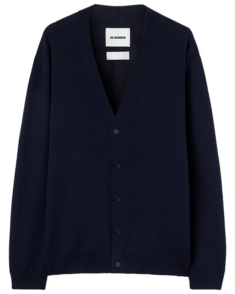 Jil Sander Cardigan mit V-Ausschnitt - Blau Blau