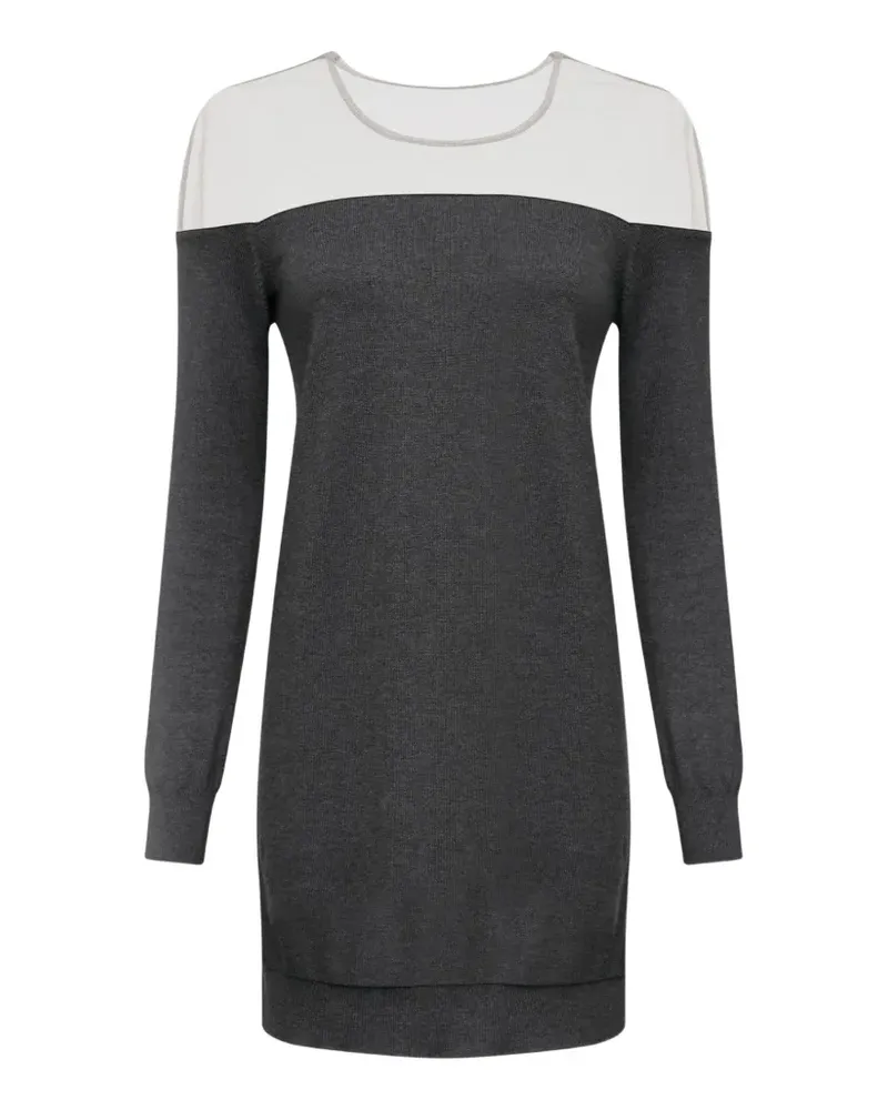 Maison Margiela long-sleeve mini cotton dress - Grau Grau