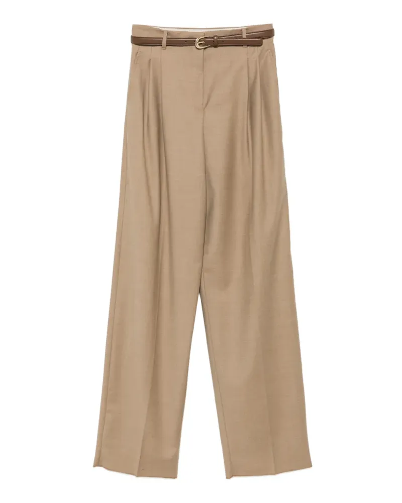 Max Mara Wide-Leg-Hose mit Bundfalten - Nude Nude