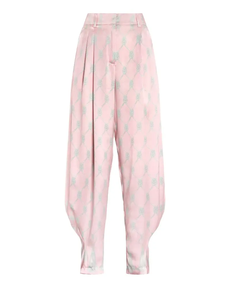 Genny Gemusterte Hose mit Falten - Rosa Rosa