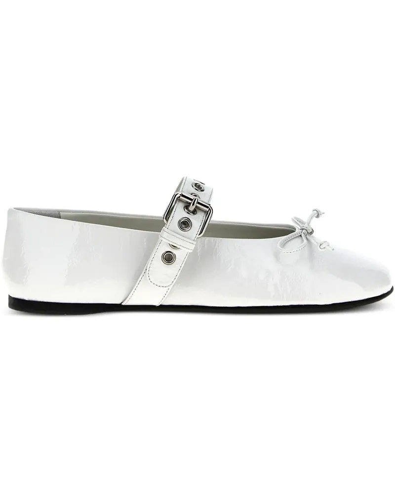 Miu Miu Ballerinas in Lackoptik - Weiß Weiß