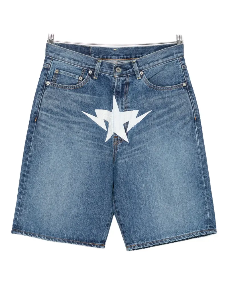 BAPE star-print denim shorts - Blau Blau