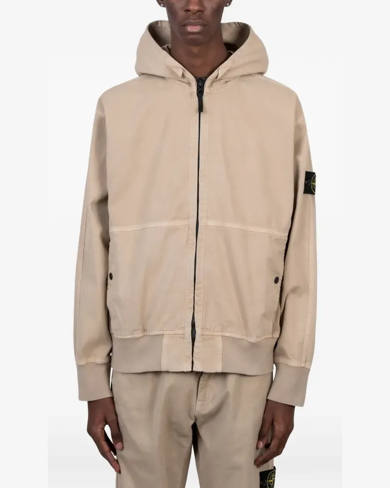 Stone Island logo-detail hoodie - Nude Nude