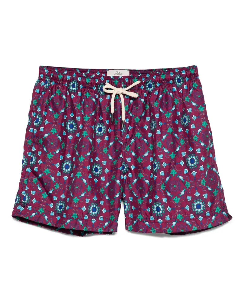 PENINSULA Gemusterte Badeshorts mit Kordelzug - Violett Violett