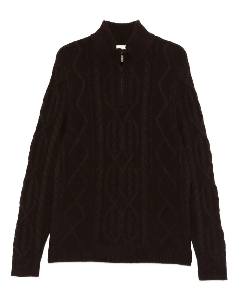 Eric Bompard Pullover mit Zopfmuster - Braun Braun