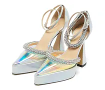 Kimberly Plateau-Pumps mit Kristallen 140mm - Metallic