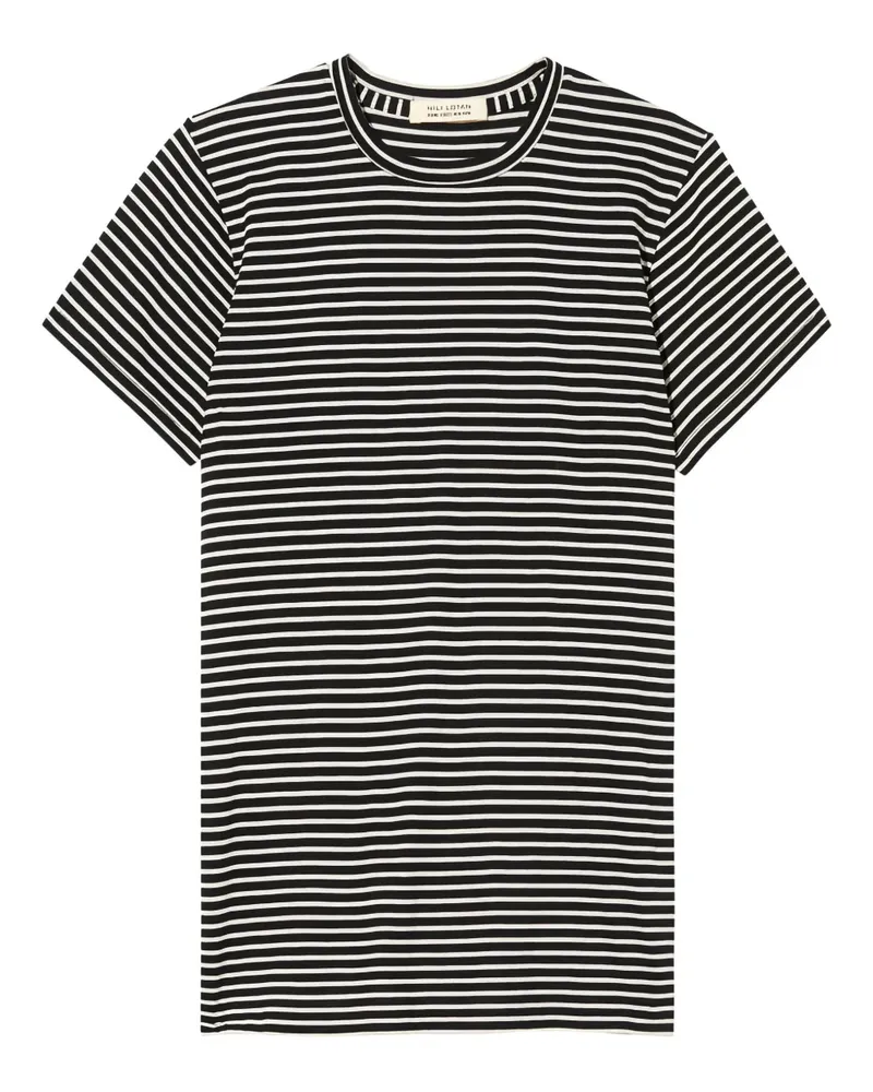 Nili Lotan Gestreiftes Lana T-Shirt - Schwarz Schwarz