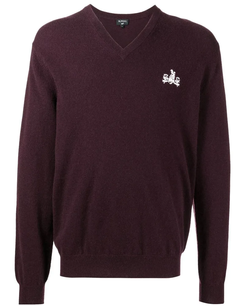 N.Peal Pullover mit Logo-Print - Violett Violett