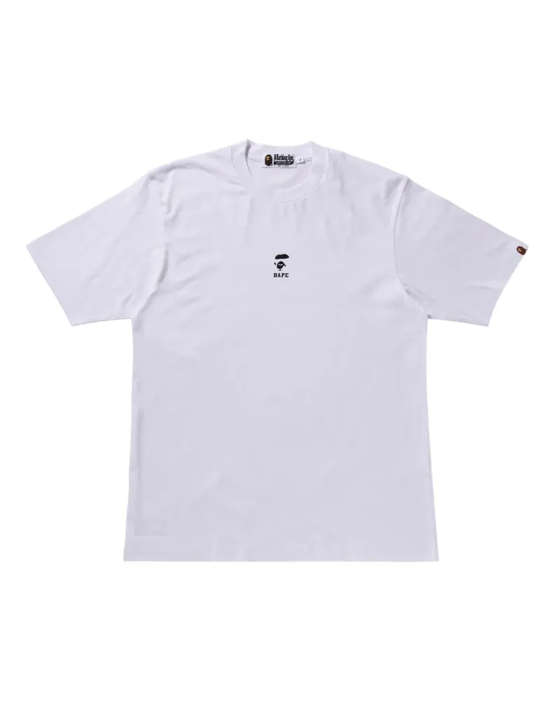 BAPE Ape Face T-Shirt mit Logo - Weiß Weiß