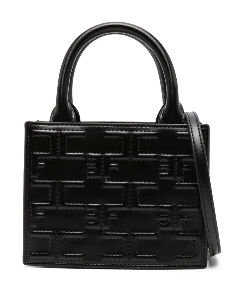 Elisabetta Franchi Mini-Tasche mit Monogramm - Schwarz Schwarz