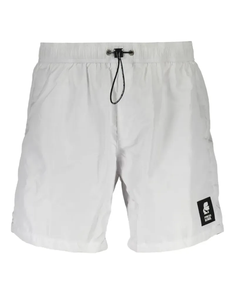 Karl Lagerfeld logo-patch drawstring swim shorts - Weiß Weiß