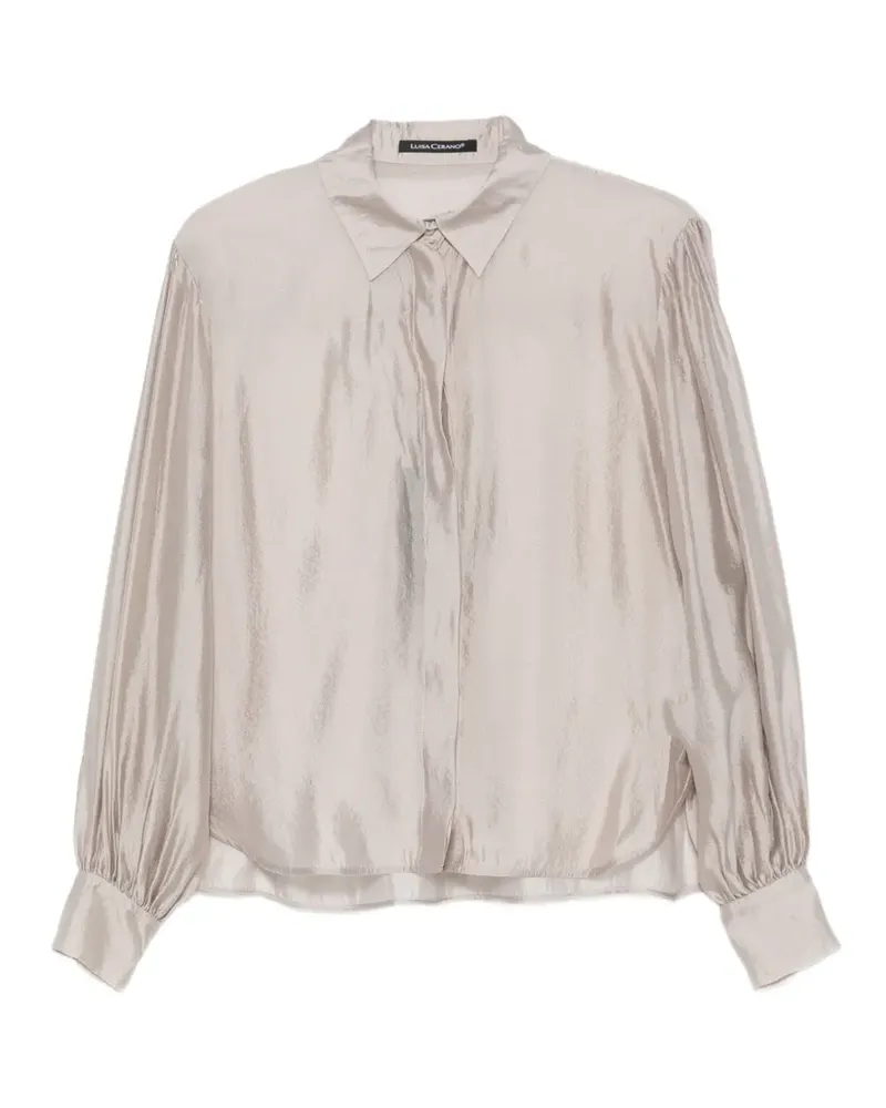 Luisa Cerano semi-sheer pleated-sleeve blouse - Nude Nude