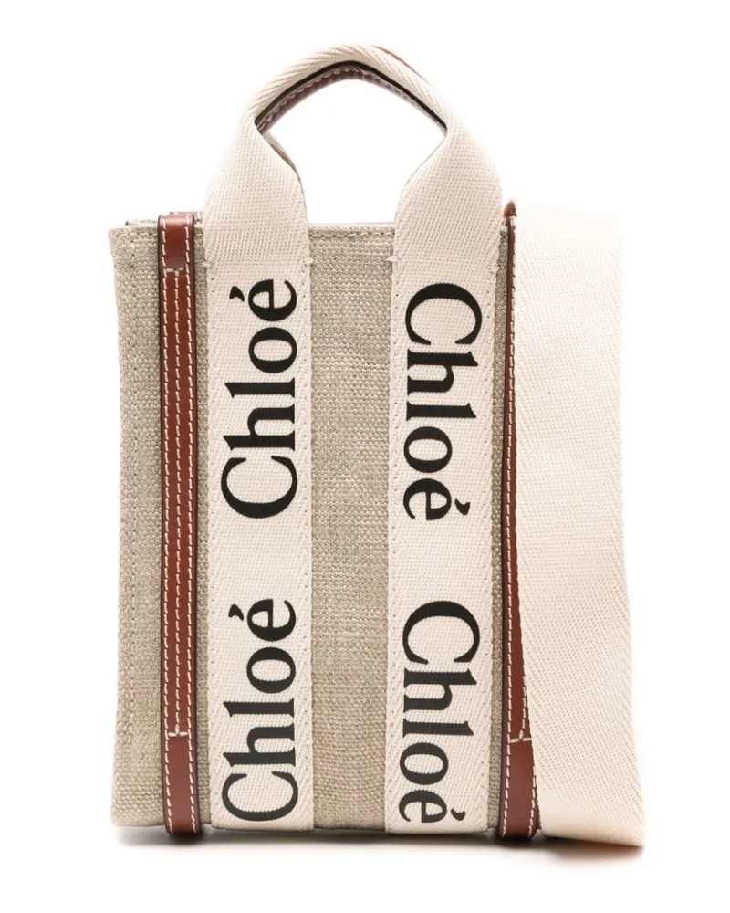 Chloé Mini Woody North South Tote Bag - Nude Nude